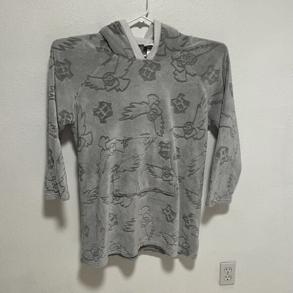 Harry Potter Wizarding World Oversize Hoodie Sherpa Fleece Gray Women's size XXL - Picture 7 of 8